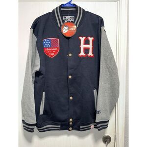 New Men's Hipstar Classic Snap Button Vintage Letterman Varsity‎ Jacket Large